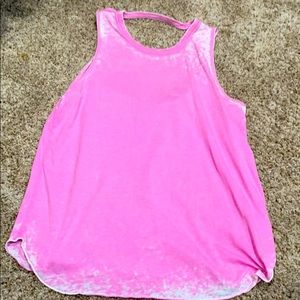 Chaser brand pink cotton tank w/ cutout open back